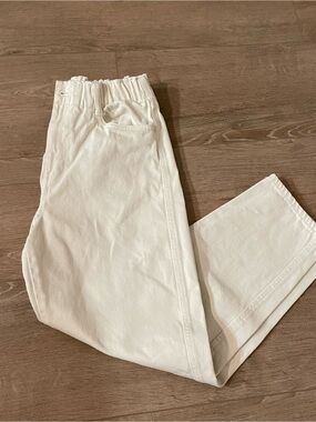 H&M Cream Wide-Leg Elastic-High Waist Pants